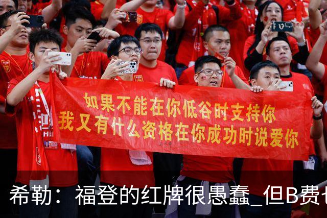 希勒：福登的红牌很愚蠢 但B费也应该被红牌罚下，如果罚就都得罚